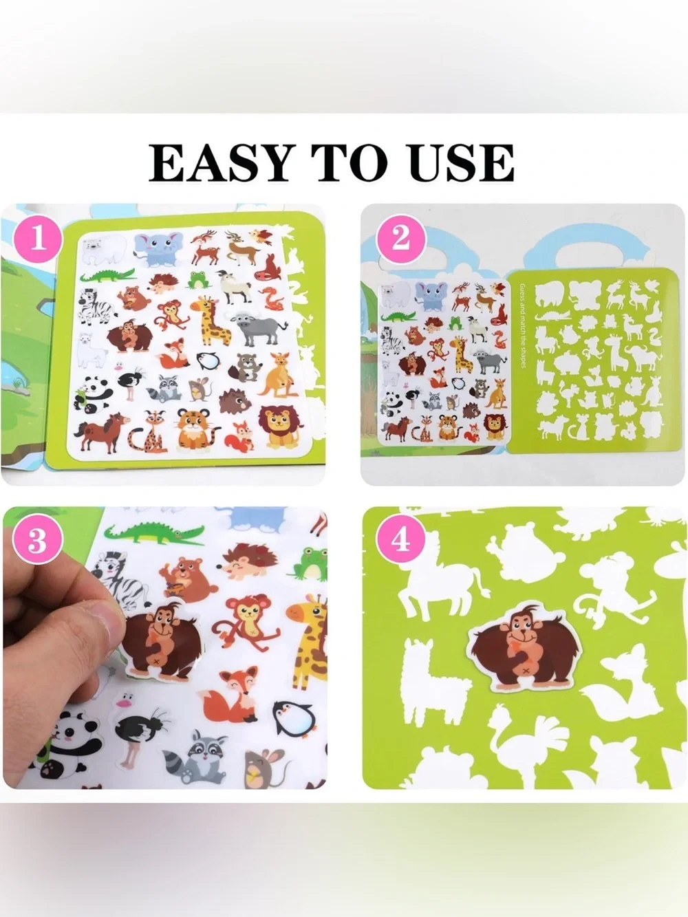 Reusable DIY Animal Sticker Books for Kids